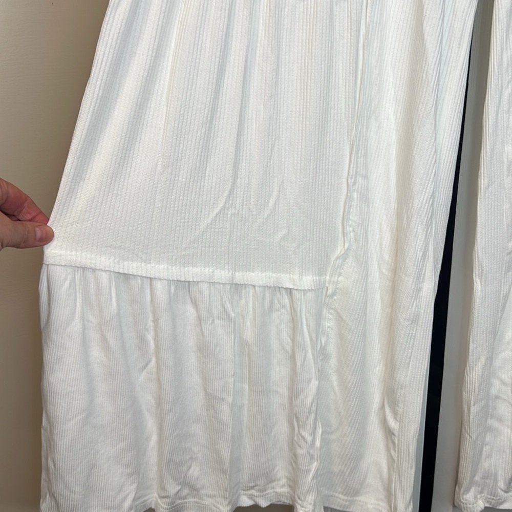 Pol White Drawstring Pleated wide leg Pants - Picture 3 of 4